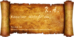 Keszler Alfréda névjegykártya